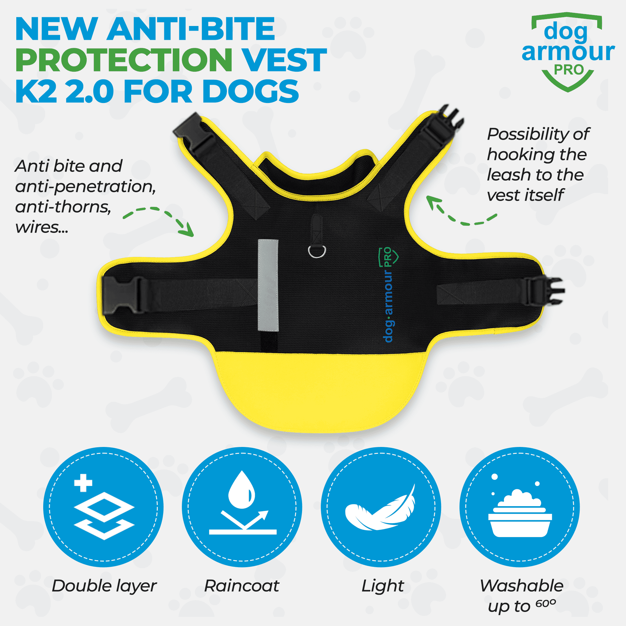 Bite-resistant fabric of Dog Armour PRO Anti-Bite Protection Vest for Dogs