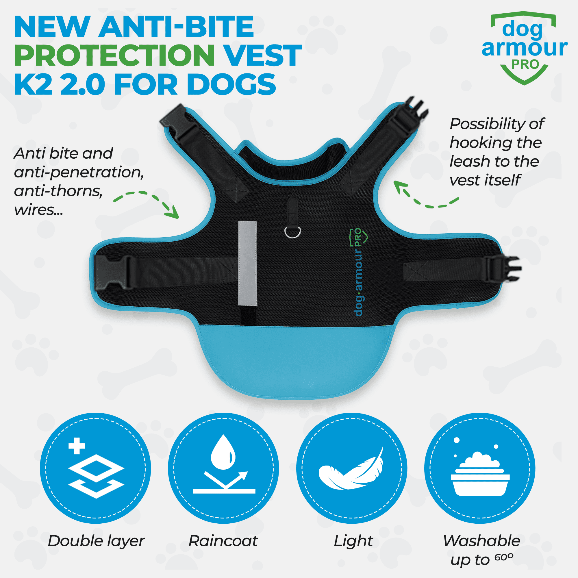 Bite-resistant fabric of Dog Armour PRO Anti-Bite Protection Vest for Dogs