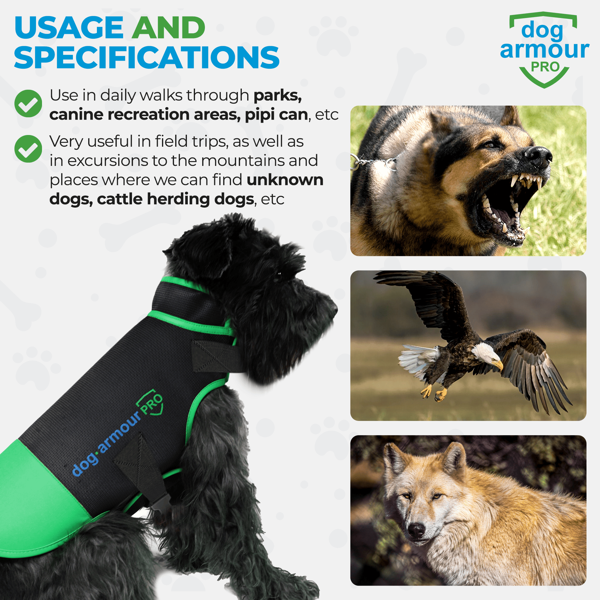 Dog protected from attacks while wearing Dog Armour PRO Anti-Bite Vest during outdoor walk