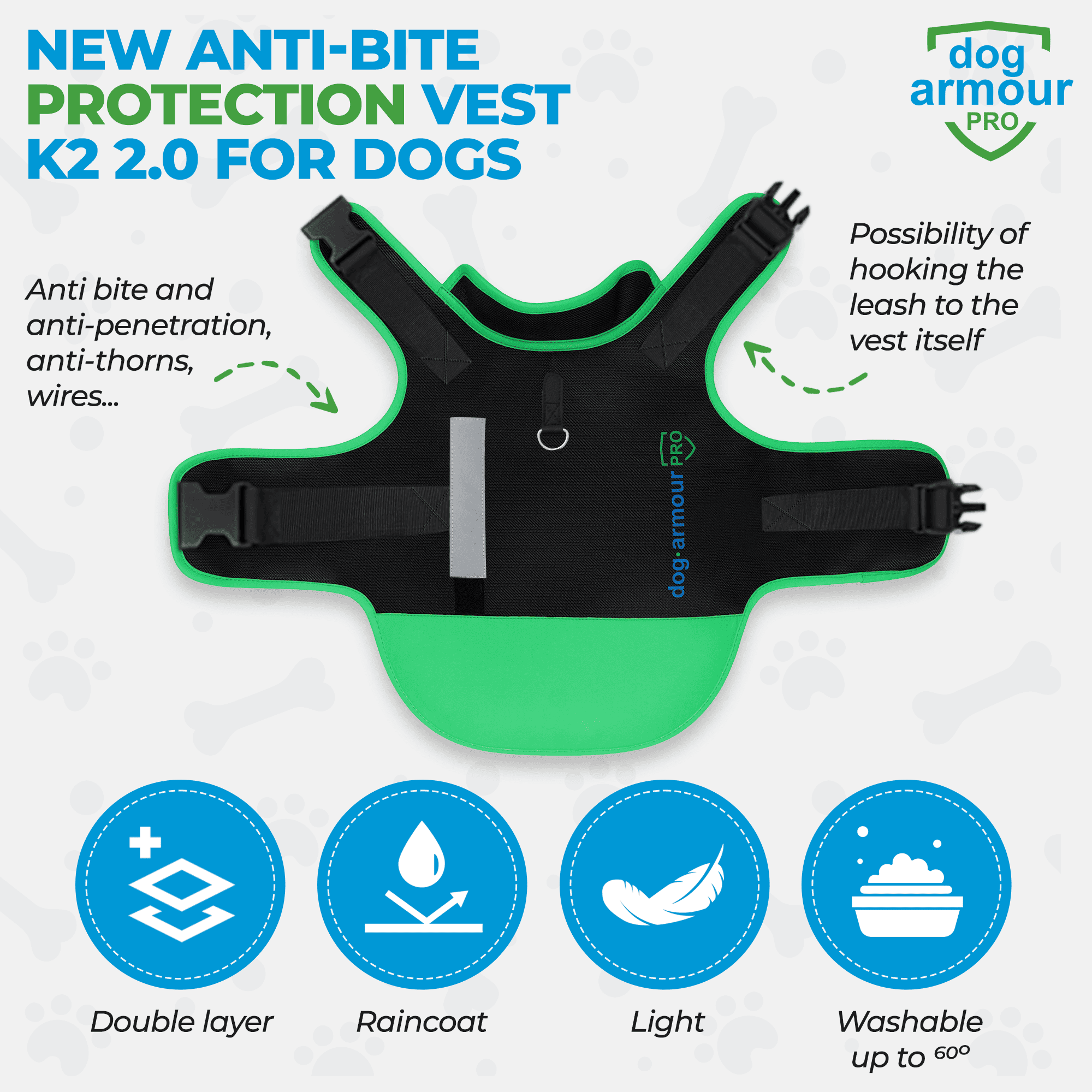 Bite-resistant fabric of Dog Armour PRO Anti-Bite Protection Vest for Dogs