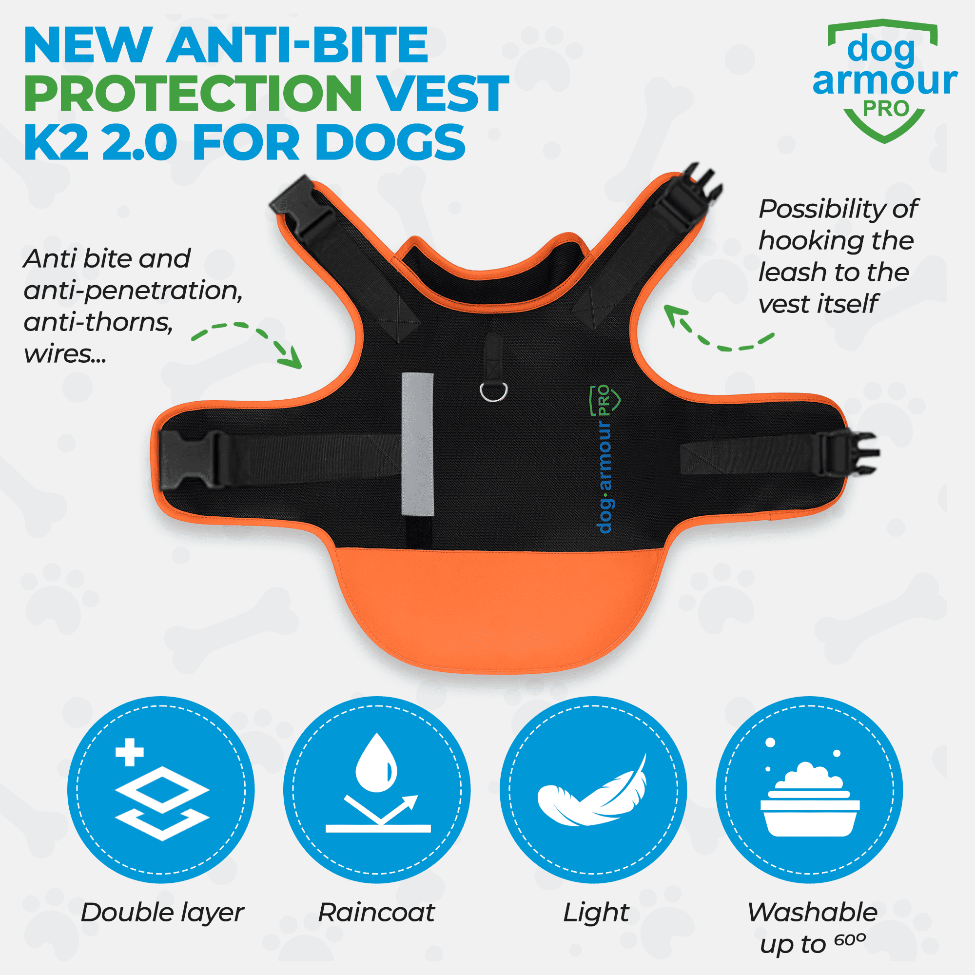 Bite-resistant fabric of Dog Armour PRO Anti-Bite Protection Vest for Dogs