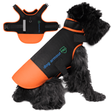 Dog wearing Anti-Bite Protection Vest by Dog Armour PRO, reflective and waterproof