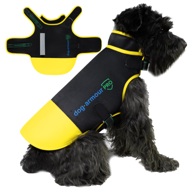 dog armour PRO | New Yellow anti-bite protection vest K2 2.0 for dogs, Waterproof and Reflective